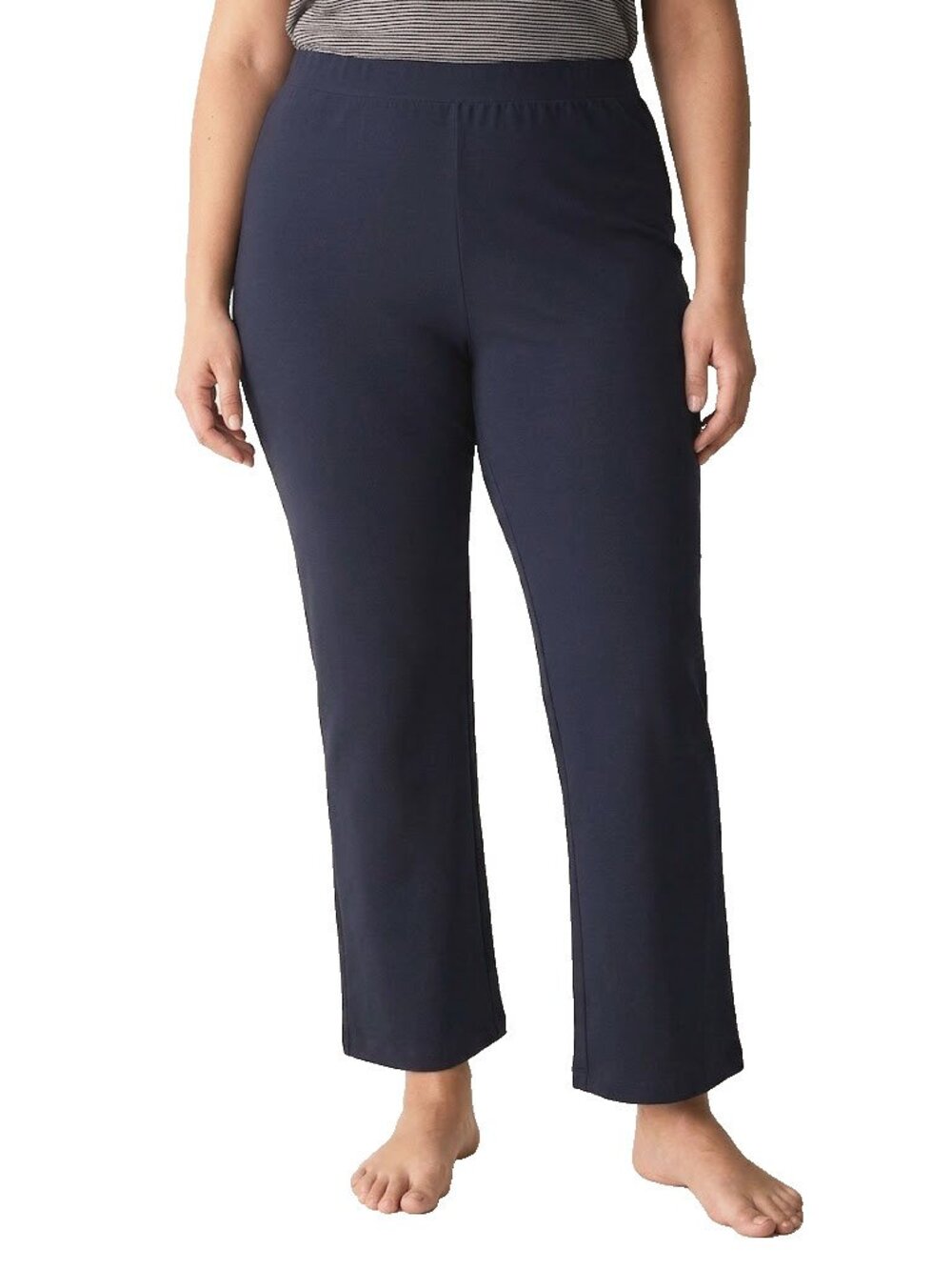 NWT Eileen Fisher Ankle Kick in Ink Blue Washable Stretch Crepe Crop Pants XL